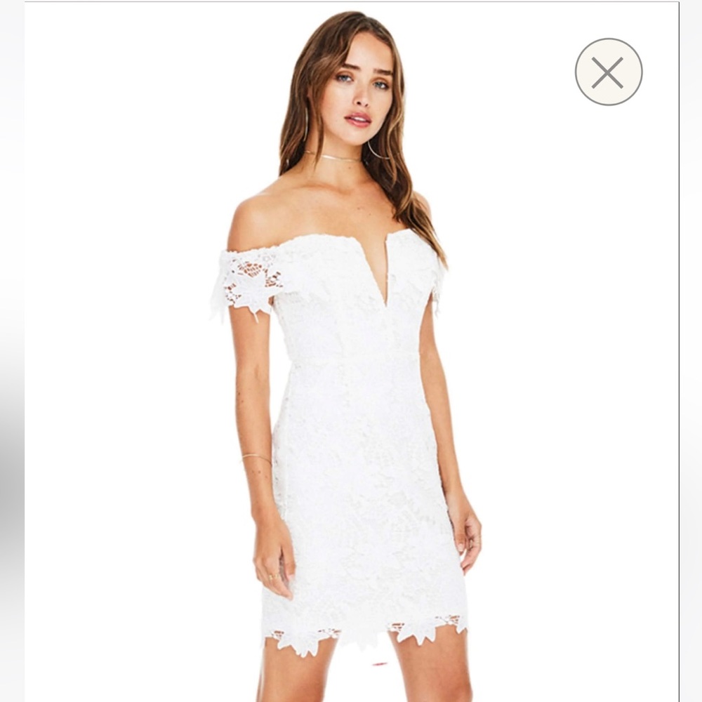 ASTR the Label Daniela White Lace Mini Dress